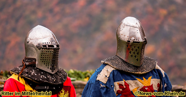 Ritter im Mittelrheintal sind beim Spectaculum in Oberwesel zu sehen.
